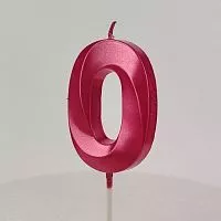 Свеча цифра "0", красная