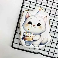 Пряник имбирный "Кот с ДР", 10*8см