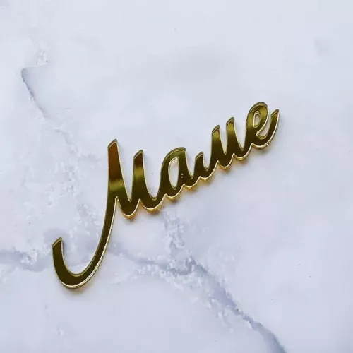 Зеркальный акриловый топпер "Маме", золото