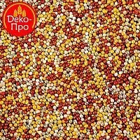 Посыпка шарики борд/зол/сер 1мм, 50г.