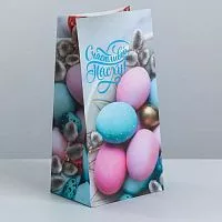 Пакет подарочный без ручек "Счастливой пасхи", 10*19,5*7см