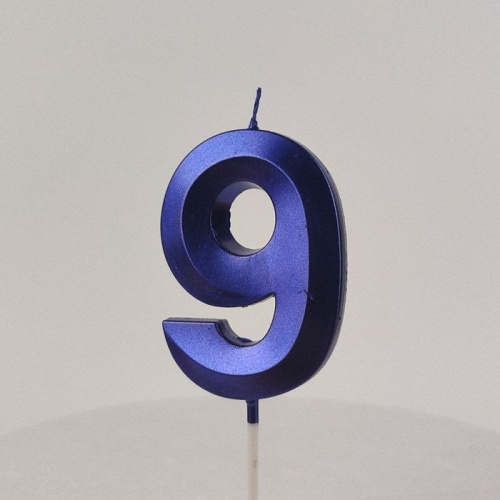 Свеча цифра "9", синяя Свеча цифра "9", синяя