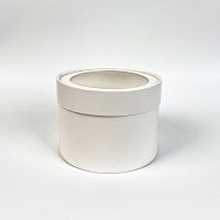 Шляпная коробка для зефира, бенто-тортов с окном 16*10см, белая.