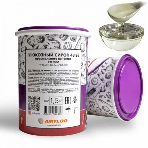 Глюкозный сироп 43%, Amylco, 1,5кг Глюкозный сироп 43%, Amylco, 1,5кг